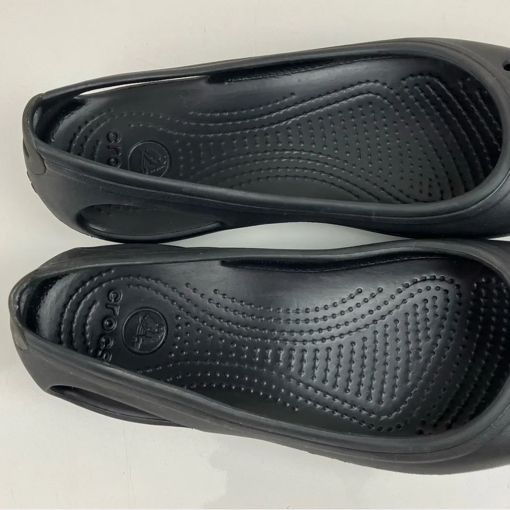 Crocs Women’s Size 8.0 Kadee Triple Black Slip On Ballet Flats - Picture 5 of 10